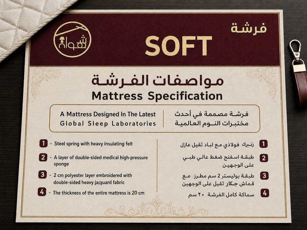 فرشة SOFT مفرد ونص 120×200 سم