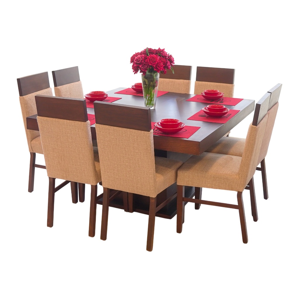 سفرة GALAXY PLUS مربع (دلسوار + طاولة 8 كراسي)