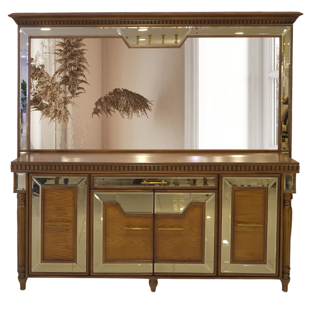 سفرة كلاسيك MONTREAL NEW (فضية + دلسوار + طاولة 8 كراسي)