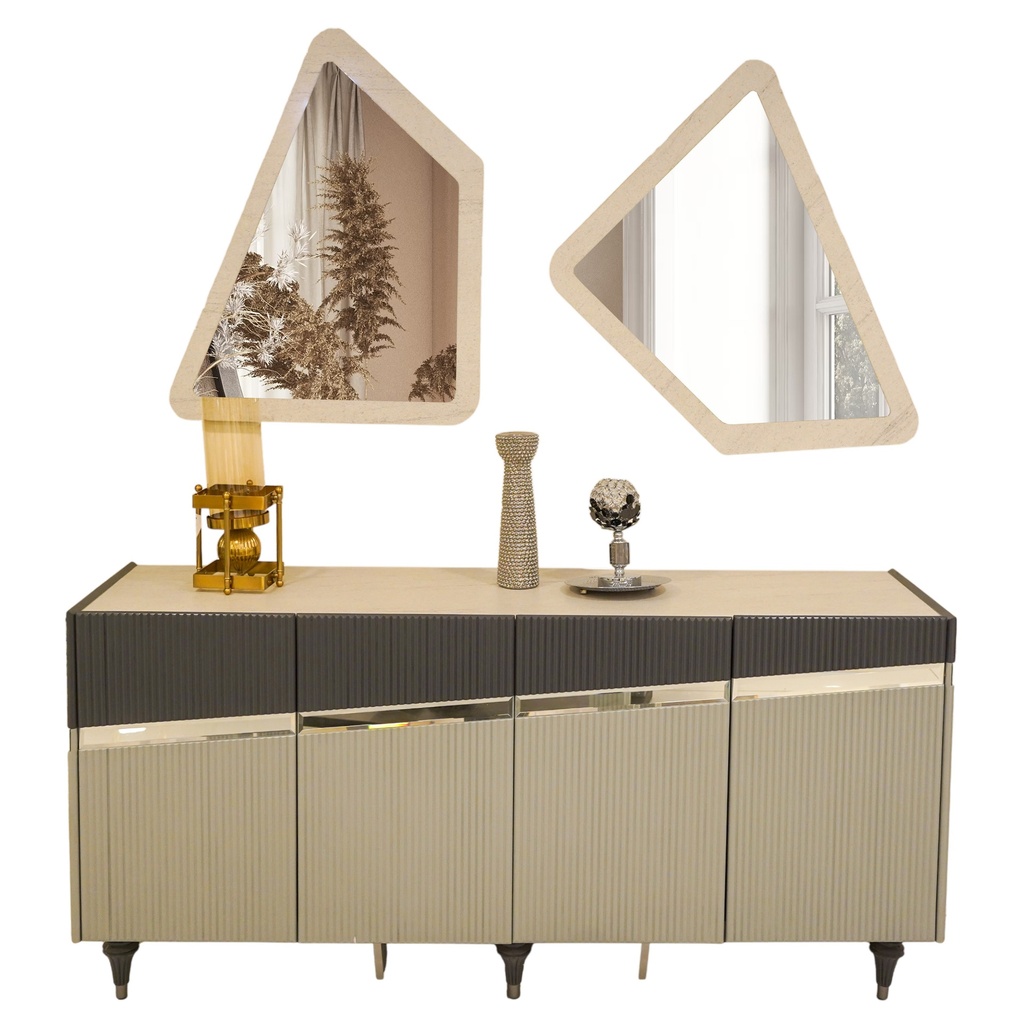 سفرة مودرن WINTER (طاولة 8 كراسي + دلسوار)