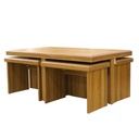 طاولة وسط + 4 جانبيات متداخلة SMOOTH  