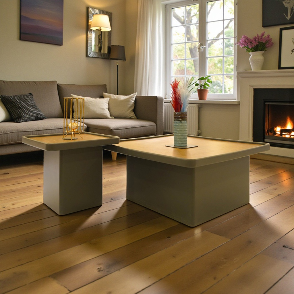 طاولة وسط + جانبية MAX مربع 