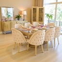 سفرة NILUVER (فضية + دلسوار + طاولة 8 كراسي)