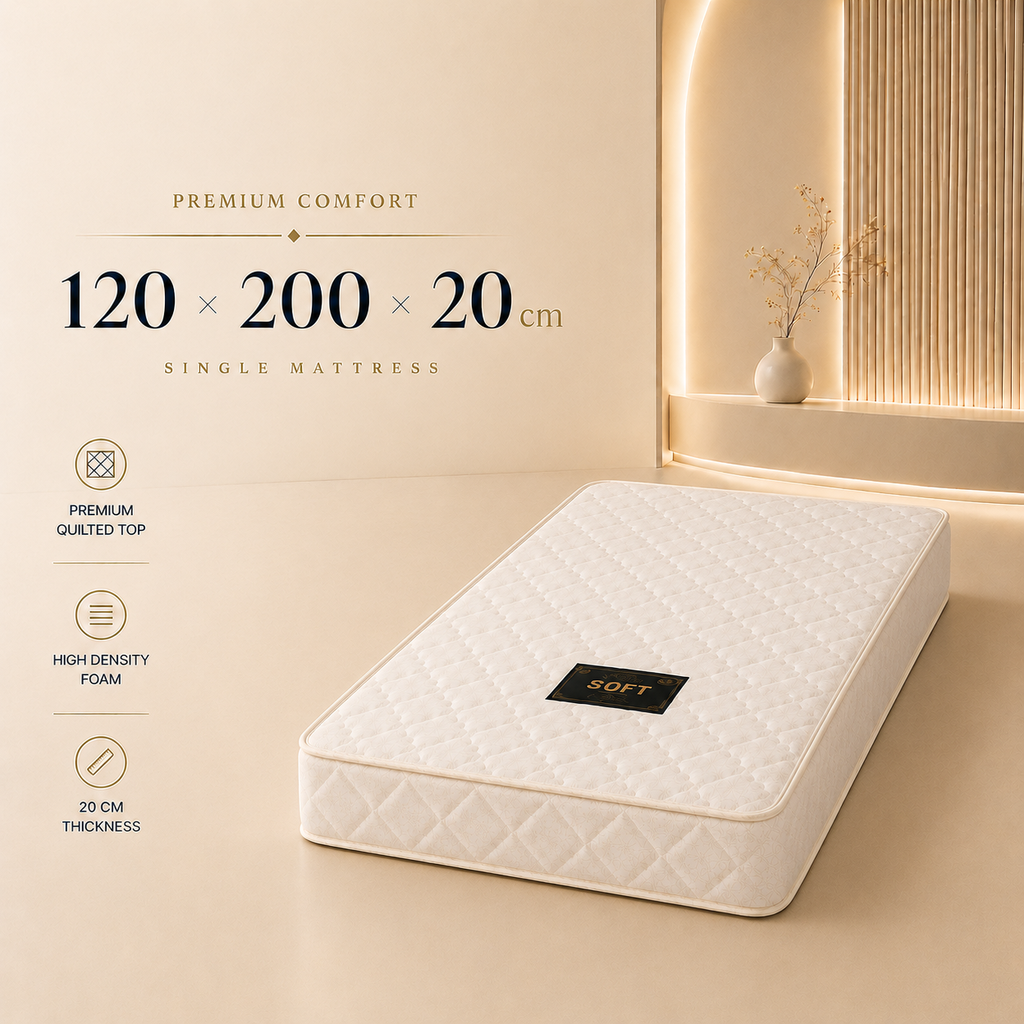 فرشة SOFT مفرد ونص 120×200 سم