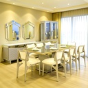 سفرة نيو كلاسيك DESIGN (فضية + دلسوار + 8كراسي)